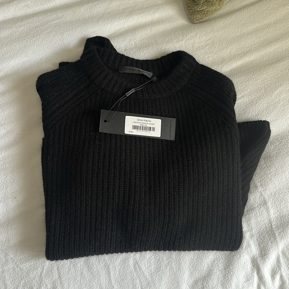 Jenni Kayne Cashmere Fisherman Sweater NWT - XS - black